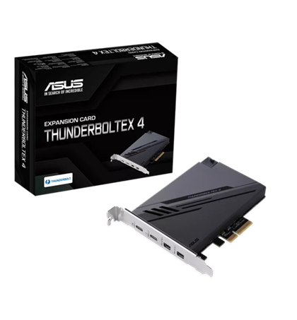 Asus ThunderboltEX 4 expansion card dual Thunderbolt™ 4 (USB‑C®) ports, DisplayPort™ 1.4, PCIe® 3.0 x4 interface