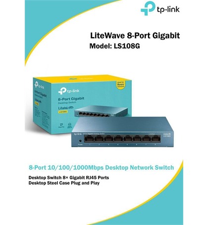 TP-LINK LiteWave 8-Port Gigabit Model: LS108G
