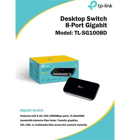 TP-LINK Switch 8 Port Gigabit Model: TL-SG1008D