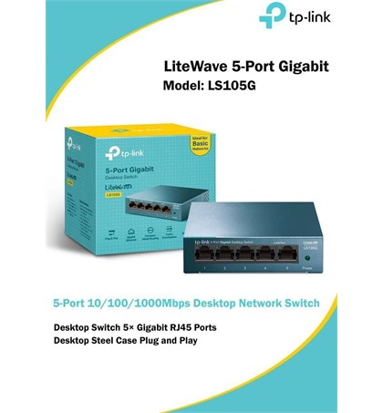 TP-LINK LiteWave 5-Port Gigabit Model: LS105G