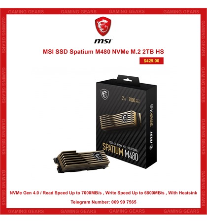 MSI SSD Spatium M480 NVMe M.2 2TB HS