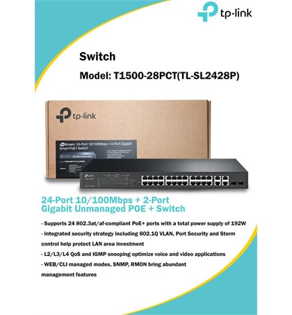 TP-LINK Switch Model: T1500-28PCT(TL-SL2428P)