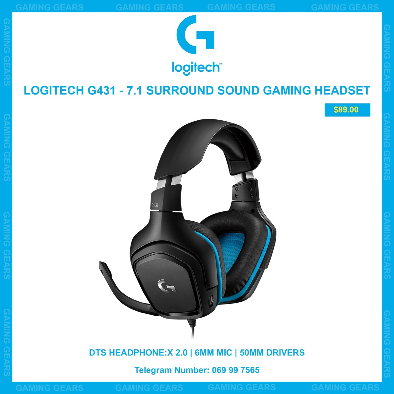 LOGITECH G431 7.1 Surround Sound Gaming Headset