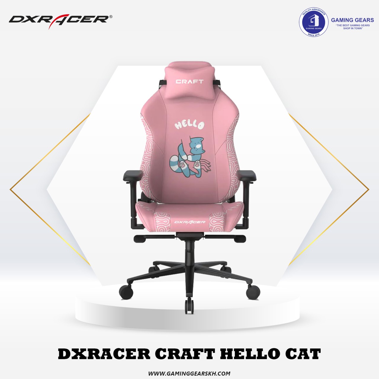 DXRacer Craft Custom Gaming Chair Special Edition Office Chair - Hello Human Cat