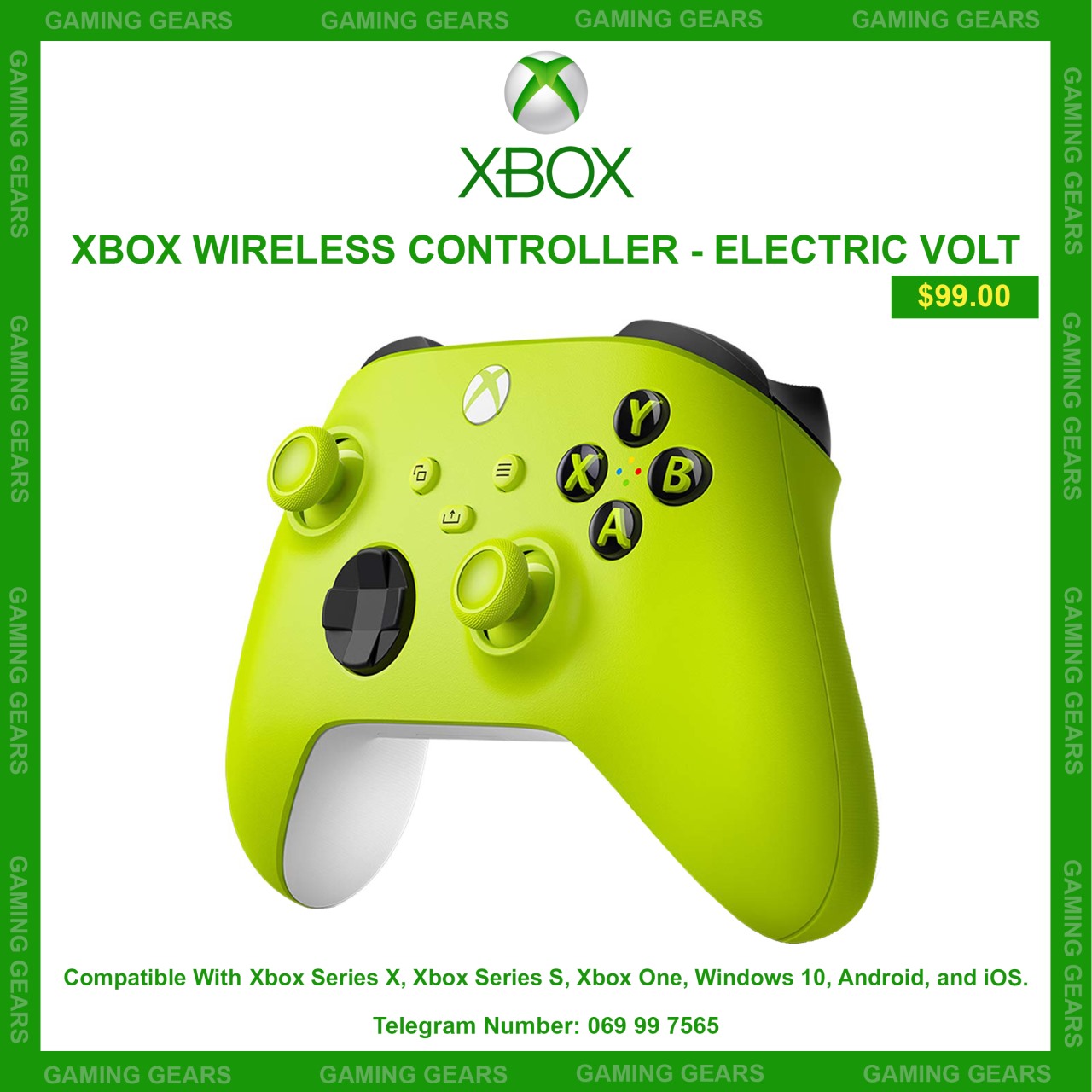 XBOX WIRELESS CONTROLLER ELECTRIC VOLT Gaming Gears Best Gaming