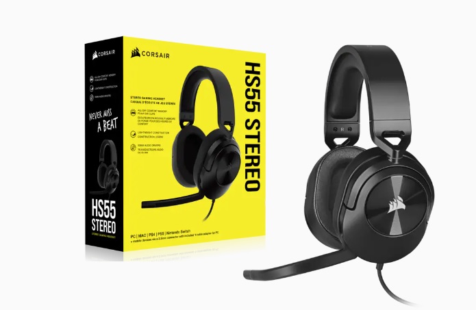 CORSAIR HS55 STEREO Wired Gaming Headset Carbon Gaming Gears