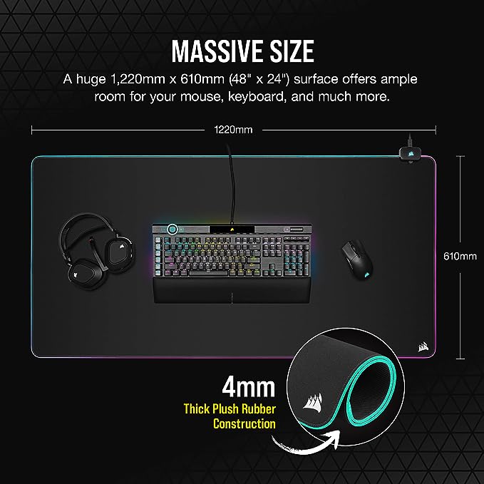 CORSAIR MM700 RGB Extended 3XL Cloth Gaming Mouse Pad