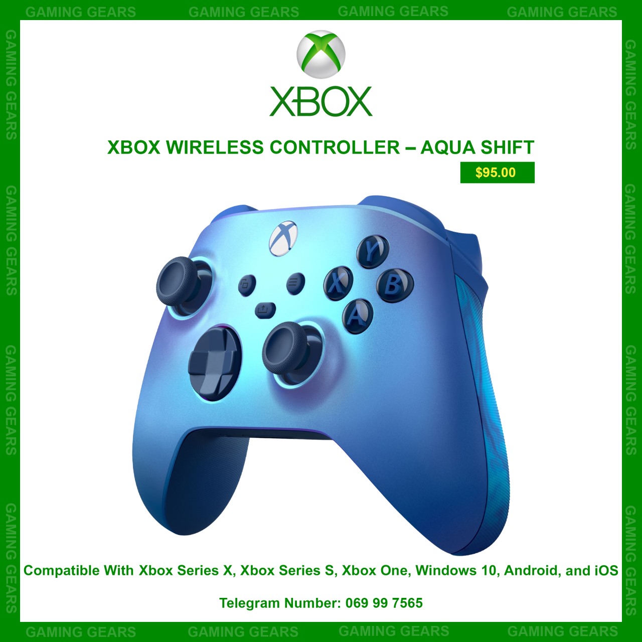 XBOX WIRELESS CONTROLLER – AQUA SHIFT