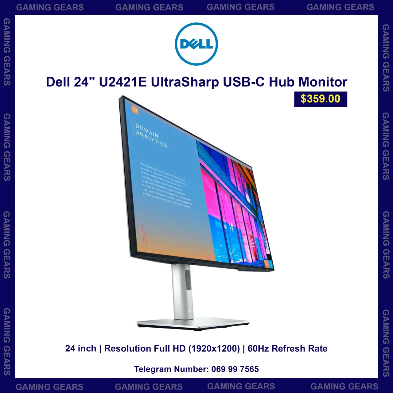 Dell 24" U2421E UltraSharp USB-C Hub Monitor