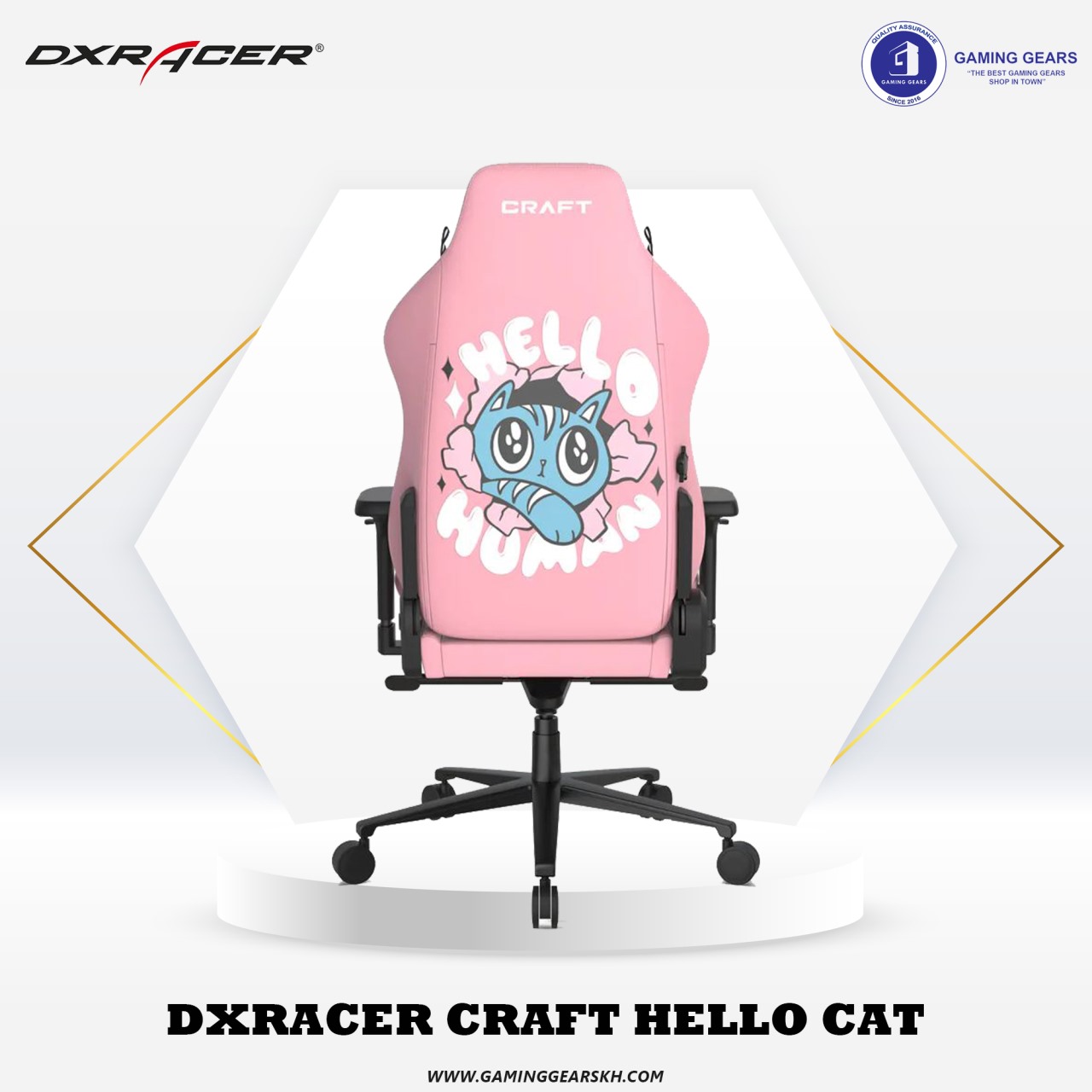DXRacer Craft Custom Gaming Chair Special Edition Office Chair - Hello Human Cat