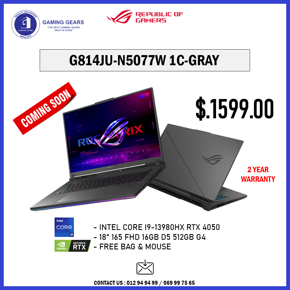 ASUS ROG G814JUN5077W 1CGRAY Gaming Gears Best Gaming Gears Shop