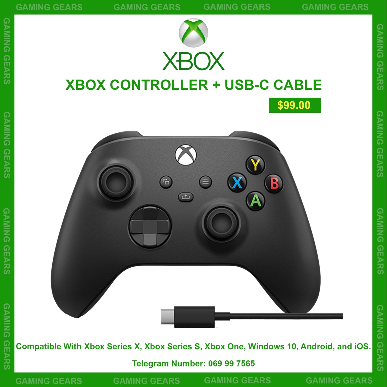 XBOX CONTROLLER + USB-C CABLE