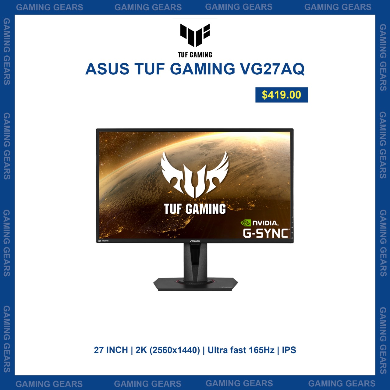 ASUS TUF Gaming VG27AQ - Gaming Gears - Best Gaming Gears Shop in
